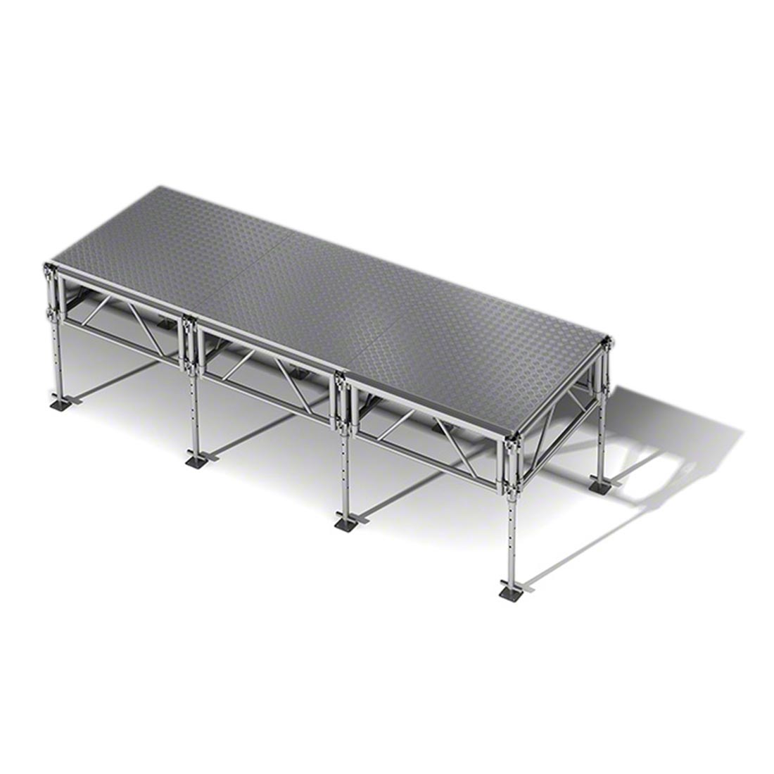 All-Terrain 4'x12' Outdoor Stage System, 24"-48" High, Weatherproof Aluminum