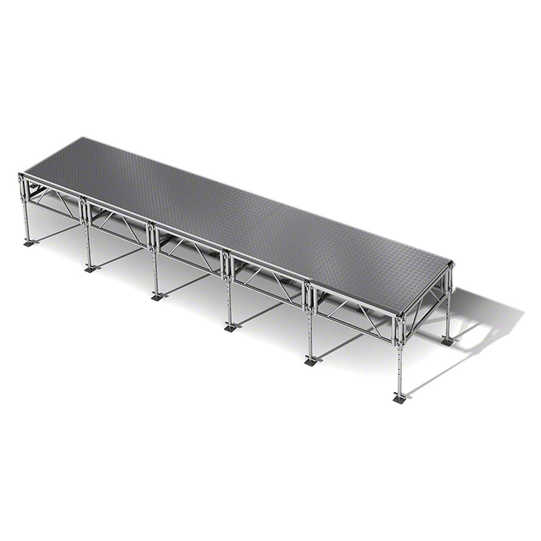 All-Terrain 4'x20' Outdoor Stage System, 24"-48" High, Weatherproof Aluminum