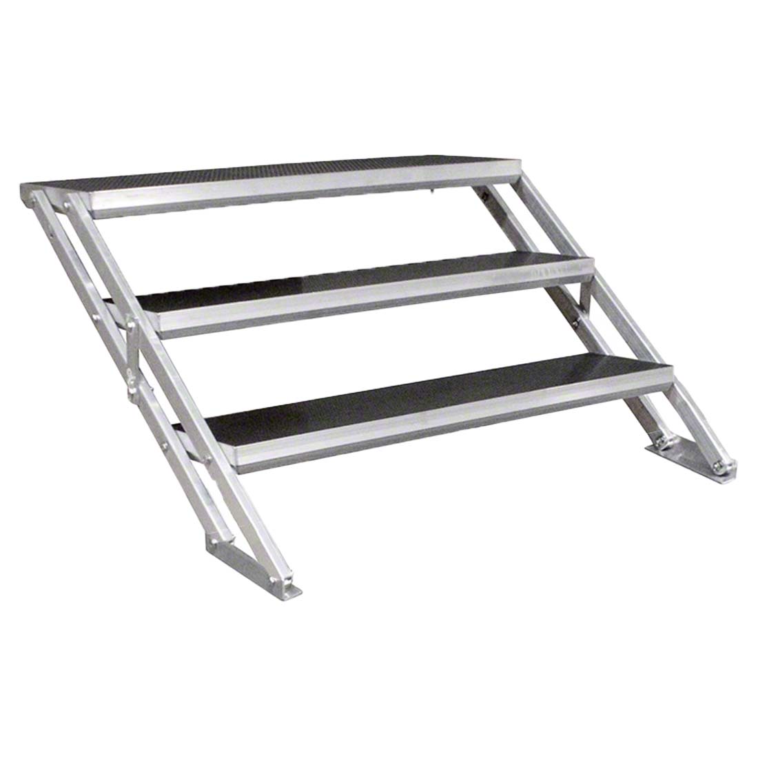 All-Terrain 3-Step Stair Assembly for 24"-32" Stages, Industrial Finish (Handrail sold separately)