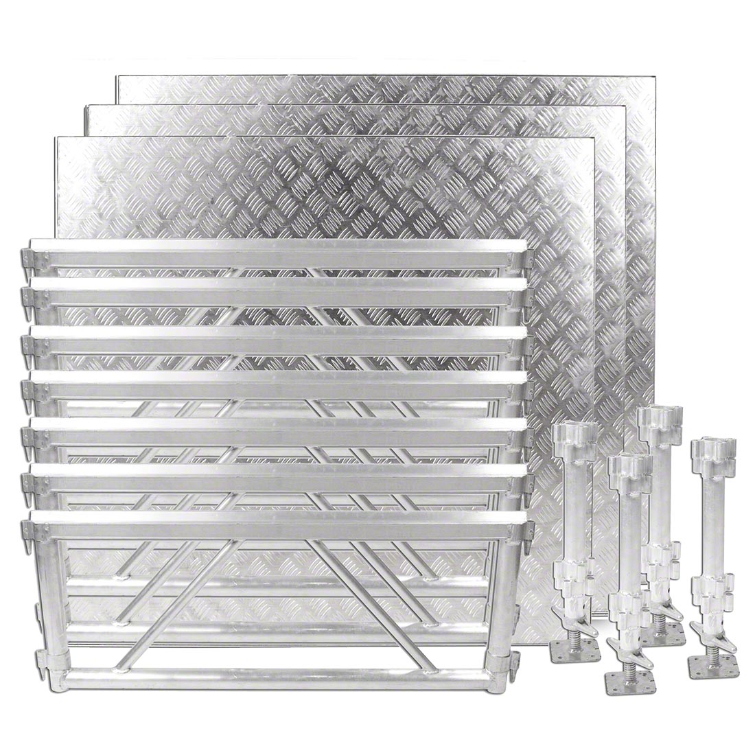 All Terrain 4'x12' Extension Kit - 7 Side Panels/4 Leg Assembly/3 Platforms, Weatherproof Aluminum
