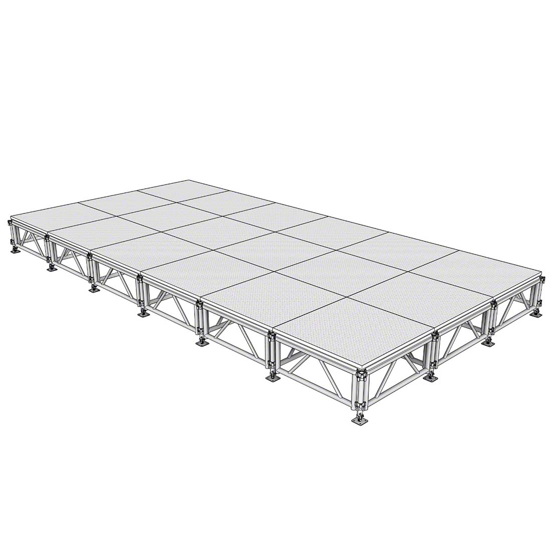 All-Terrain 12'x24' Outdoor Stage System, 24"-48" High, Weatherproof Aluminum