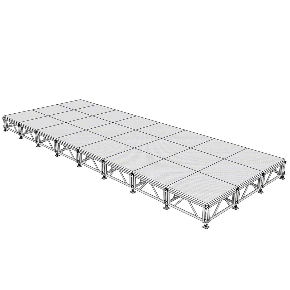 All-Terrain 12'x32' Outdoor Stage System, 24"-48" High, Weatherproof Aluminum