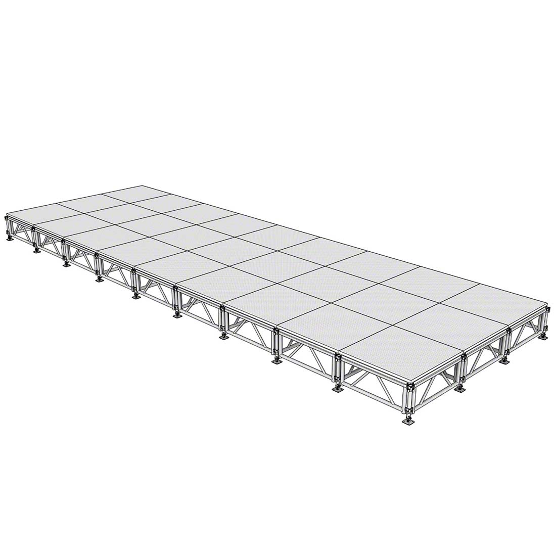 All-Terrain 12'x36' Outdoor Stage System, 24"-48" High, Weatherproof Aluminum