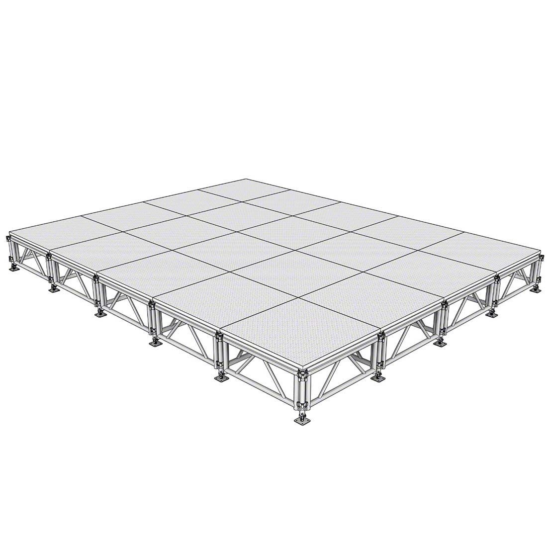All-Terrain 16'x20' Outdoor Stage System, 24"-48" High, Weatherproof Aluminum