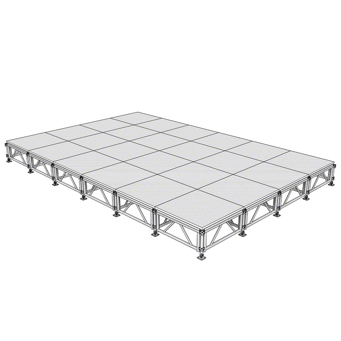 All-Terrain 16'x24' Outdoor Stage System, 24"-48" High, Weatherproof Aluminum
