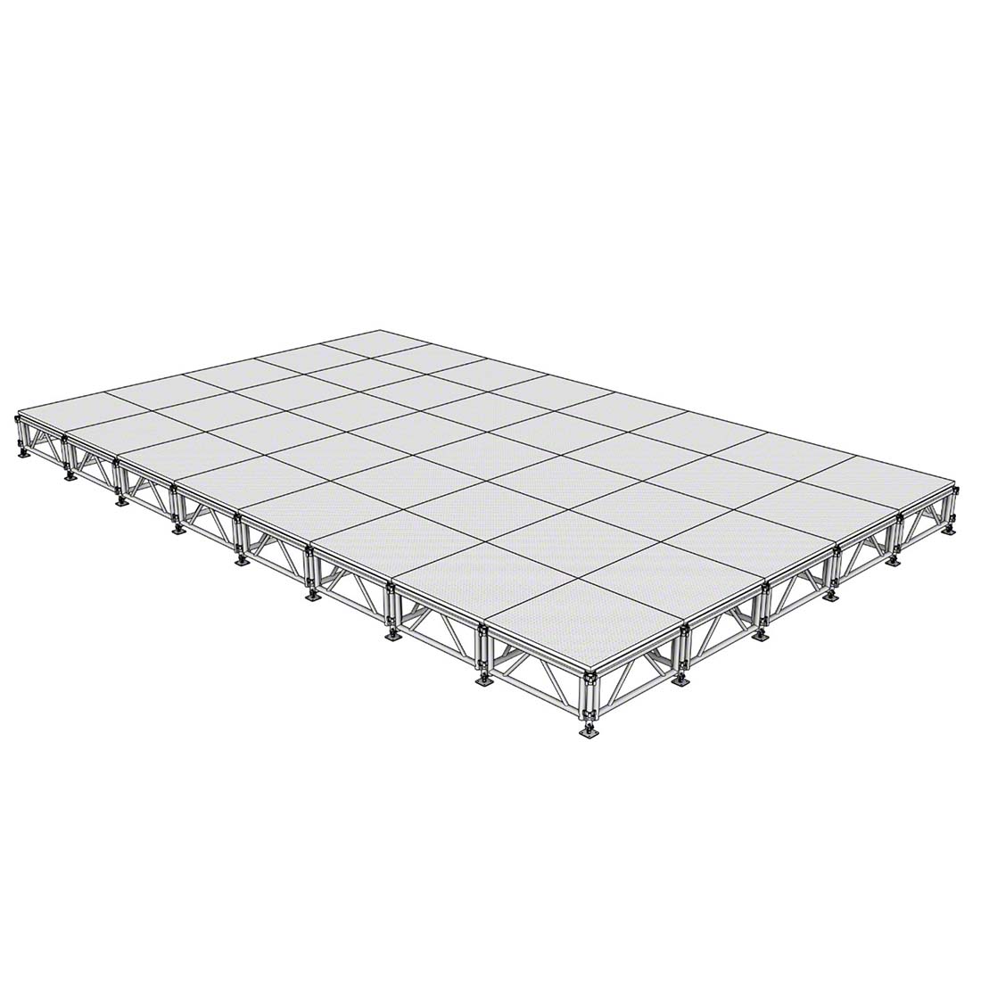 All-Terrain 20'x32' Outdoor Stage System, 24"-48" High, Weatherproof Aluminum