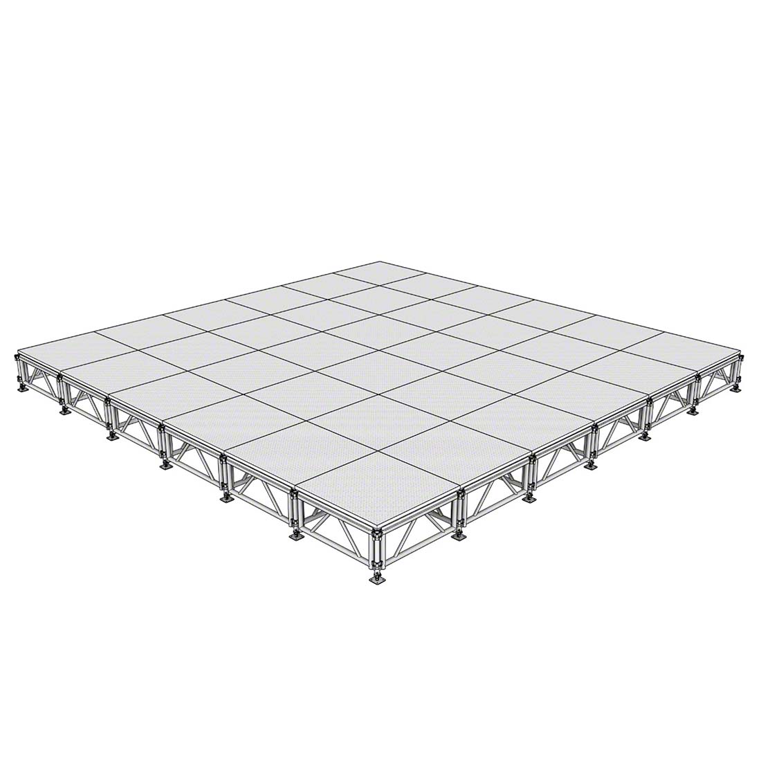 All-Terrain 24'x24' Outdoor Stage System, 24"-48" High, Weatherproof Aluminum
