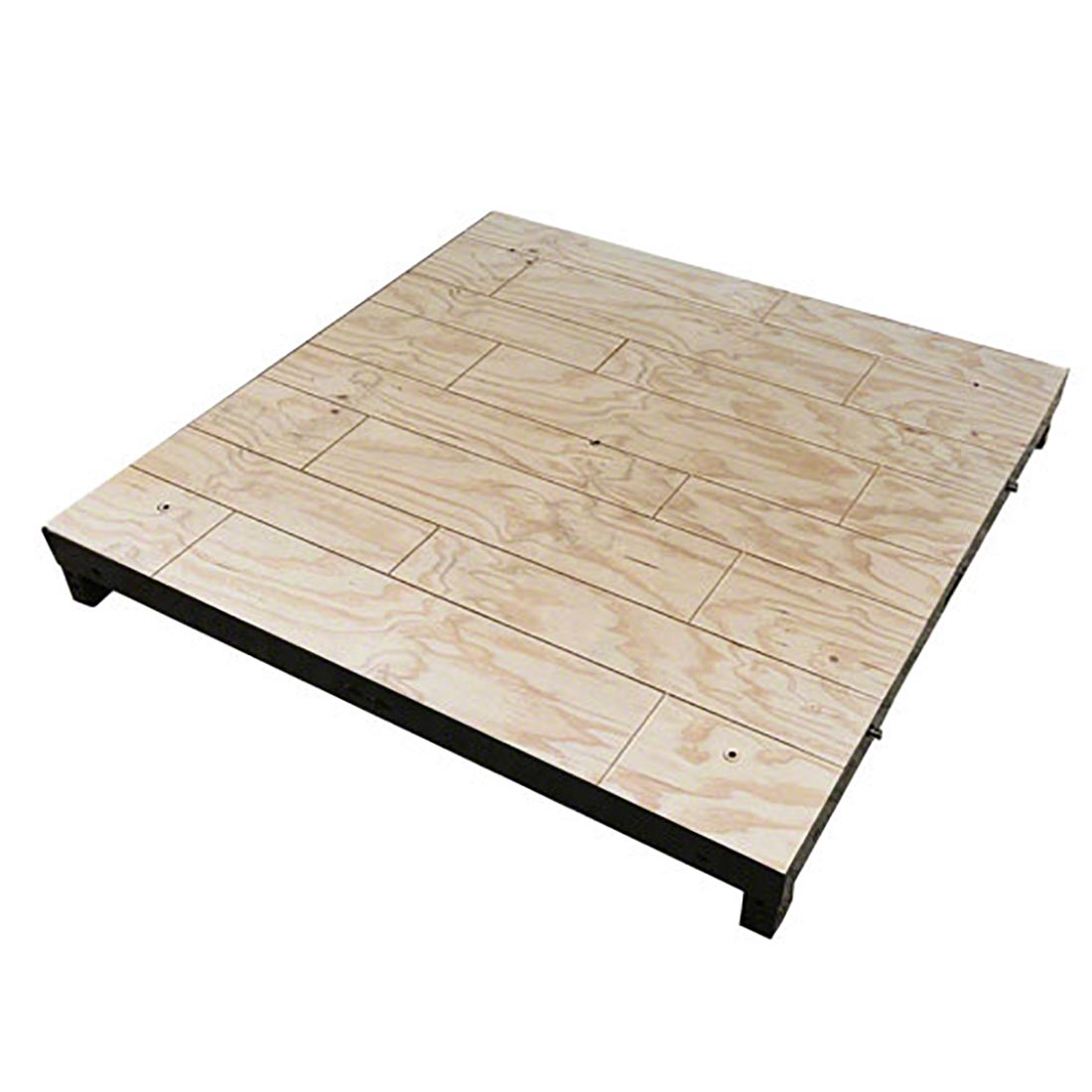 Biljax ST8100 4'x4' Square Steel Frame Stage Deck Platform, Unstained Faux Hardwood Plywood