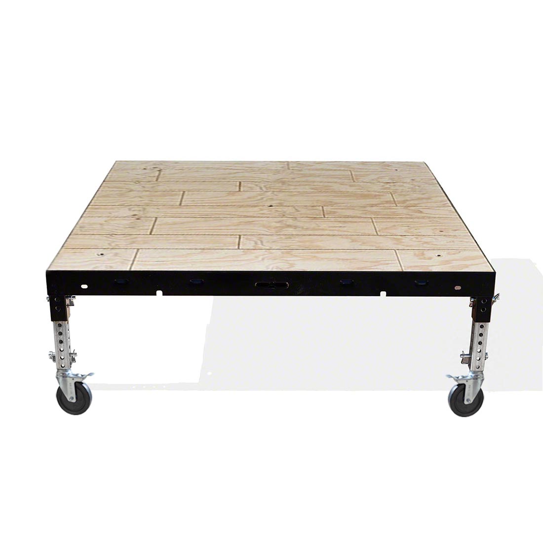 Biljax ST8100 4'x4' Mobile Stage Unit, Unfinished Faux Hardwood BJX-MST4X4-UFH