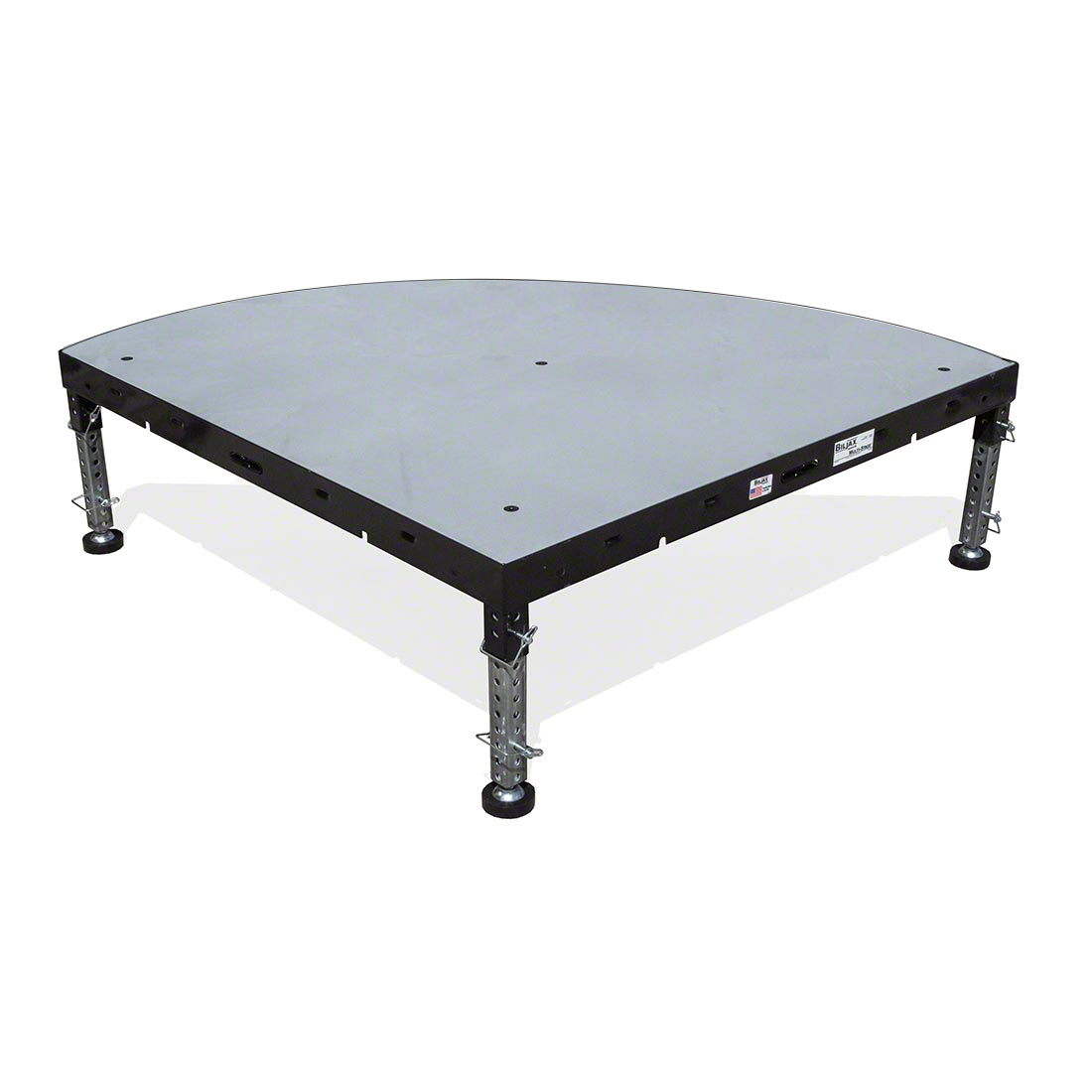 Biljax ST8100 4' Quarter-Round Portable Stage Unit, Gray Stained Plywood