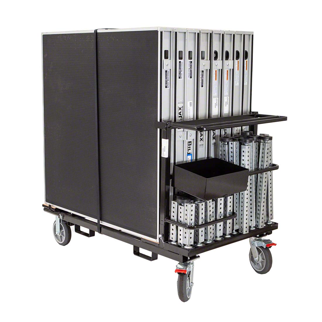 Biljax AS2100 8'x16' Portable Stage & Storage Cart Package (4'x4' Premium Decks - Velcro Installed) BJX-0105-100-01