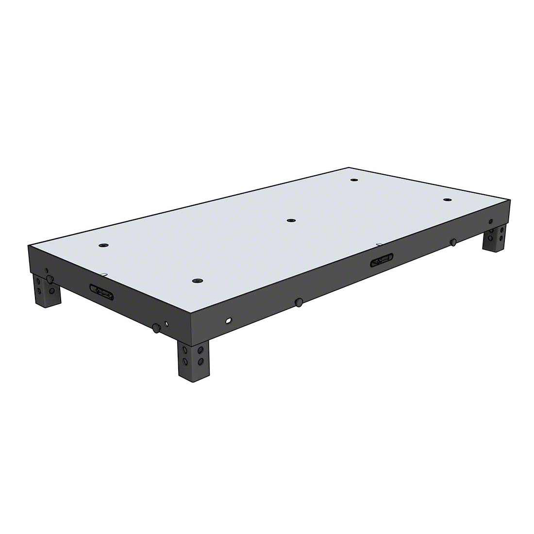 Biljax ST8100 2'x4' Steel Frame Stage Deck Platform, Gray Stained Plywood