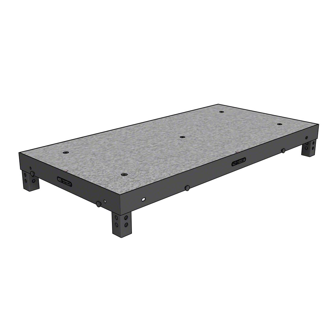 Biljax ST8100 2'x4' Steel Frame Stage Deck Platform, Gray Carpet Plywood
