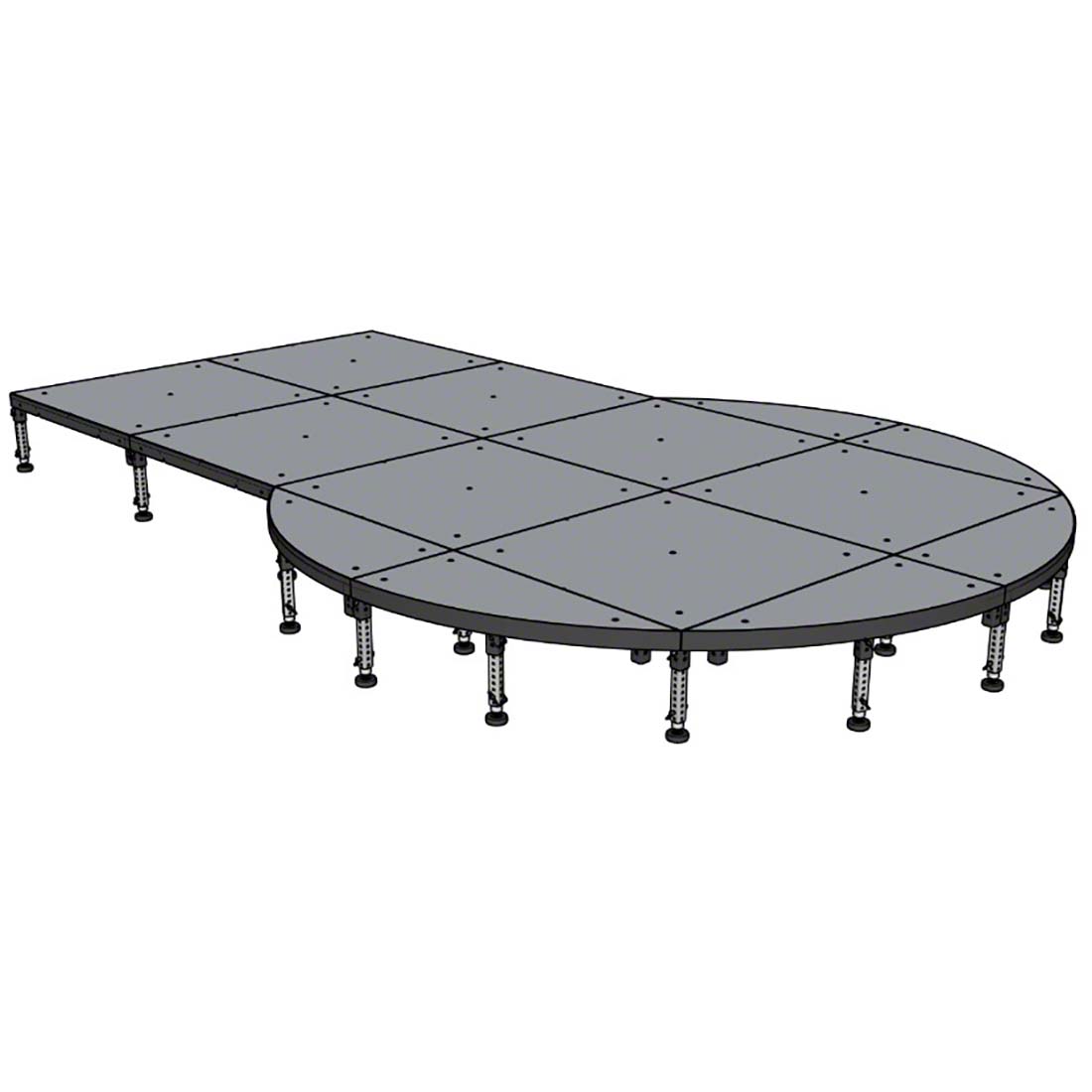 Biljax ST8100 11'x17.6' Portable Stage Kit, Mushroom Shape