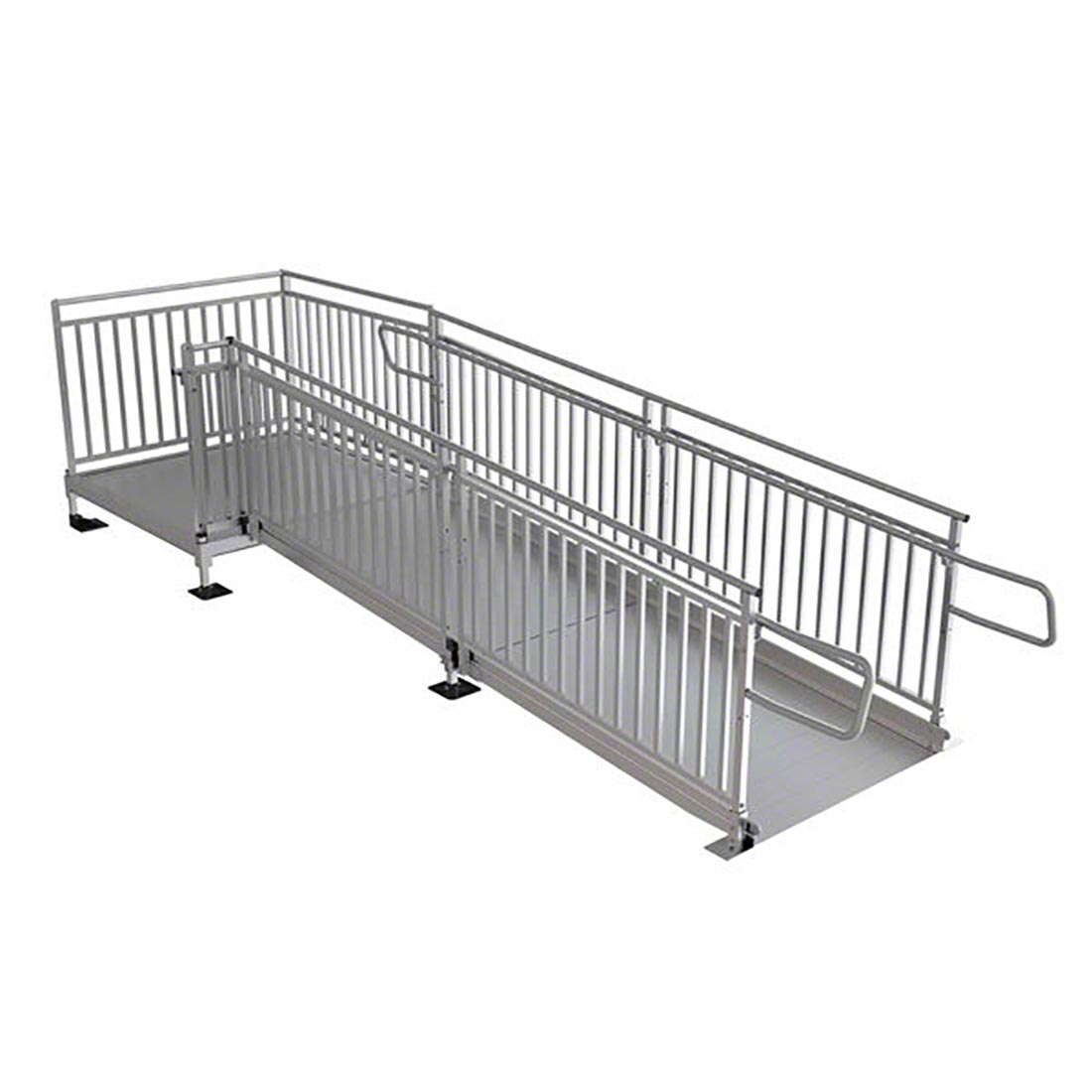EZ-Access Pathway HD Solo Code-Compliant Aluminum Ramp with Guard Rails EZA-PHD-G