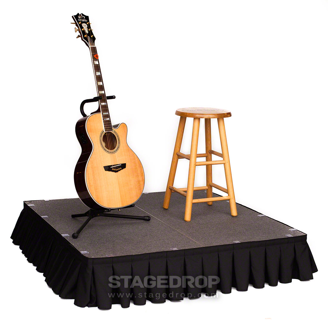 Ameristage 12' Box-Pleat IFR Stage Skirt for 8" Height Stage (12'x8") - AMSK12X8Black