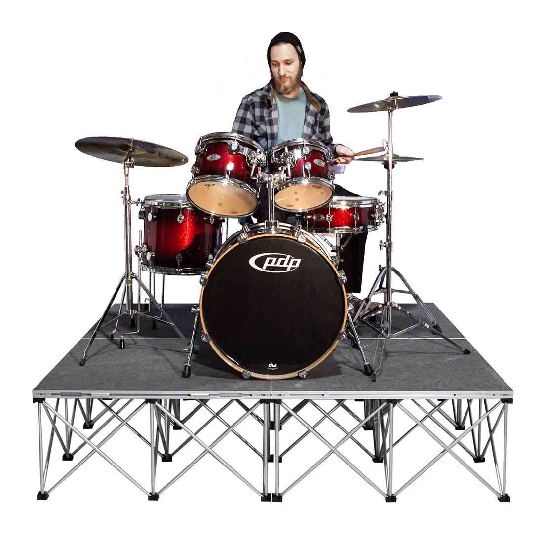 IntelliStage Lightweight 6'x6' Drum Riser, Carpet | StageDrop