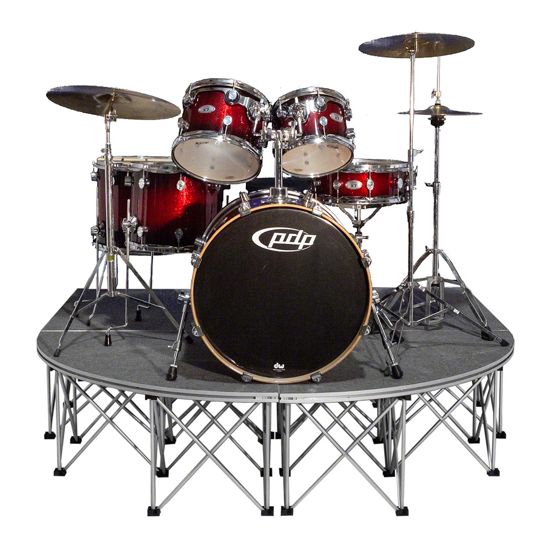 IntelliStage Lightweight 6'x6' Rounded Front Drum Riser