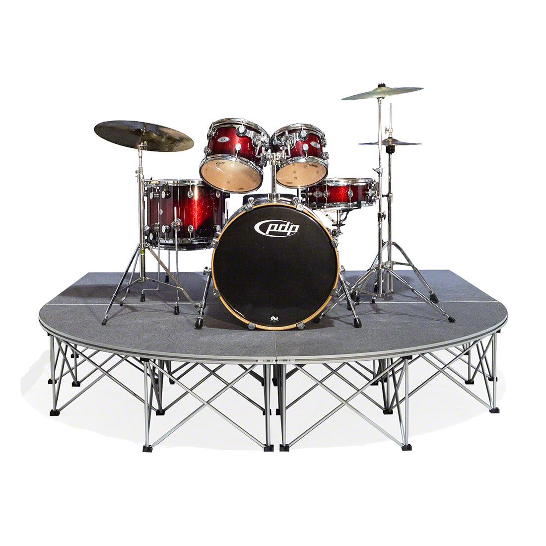 IntelliStage Lightweight 8'x8' Rounded Front Drum Riser