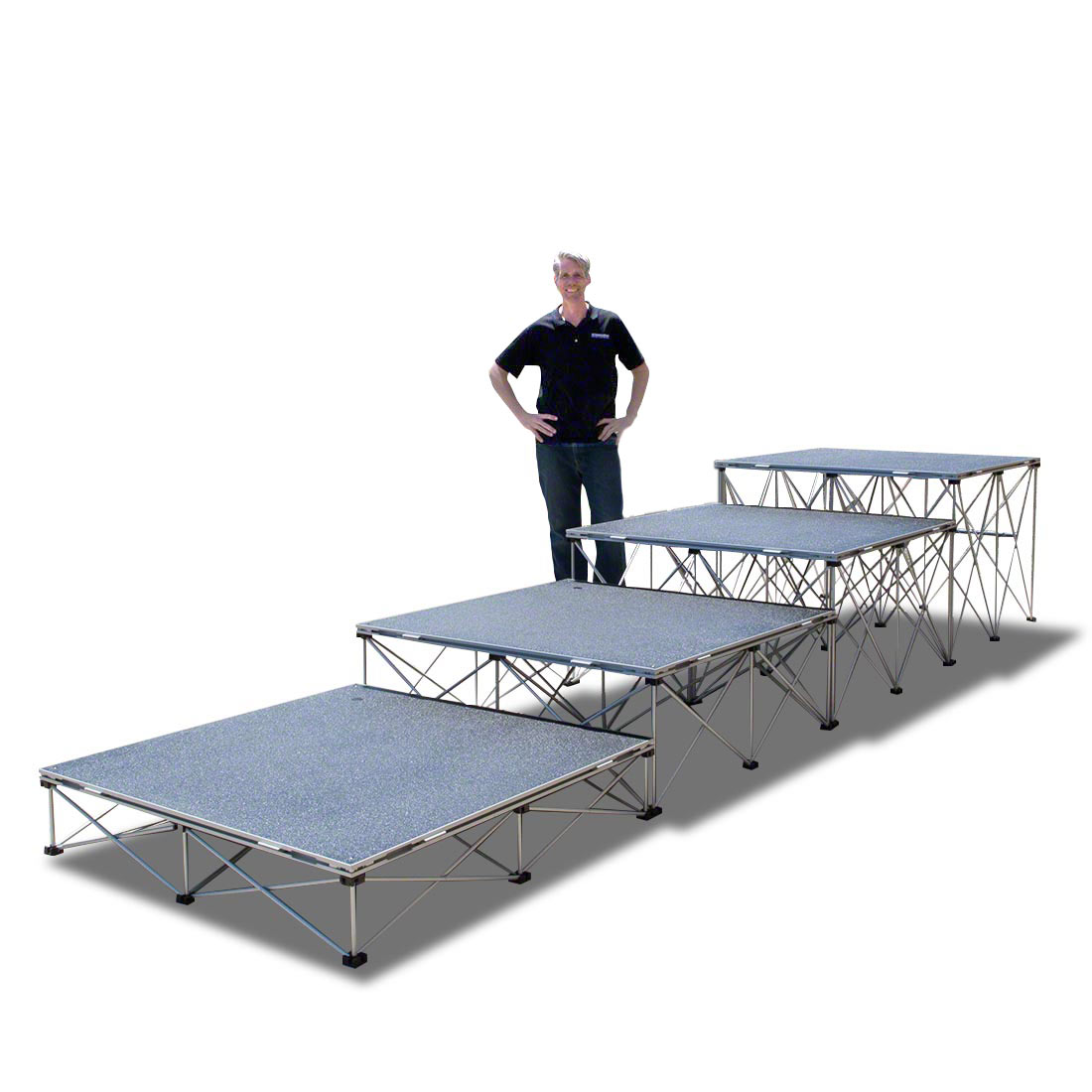 IntelliStage Lightweight 4'x4' Square Stage Riser - IS4X4X