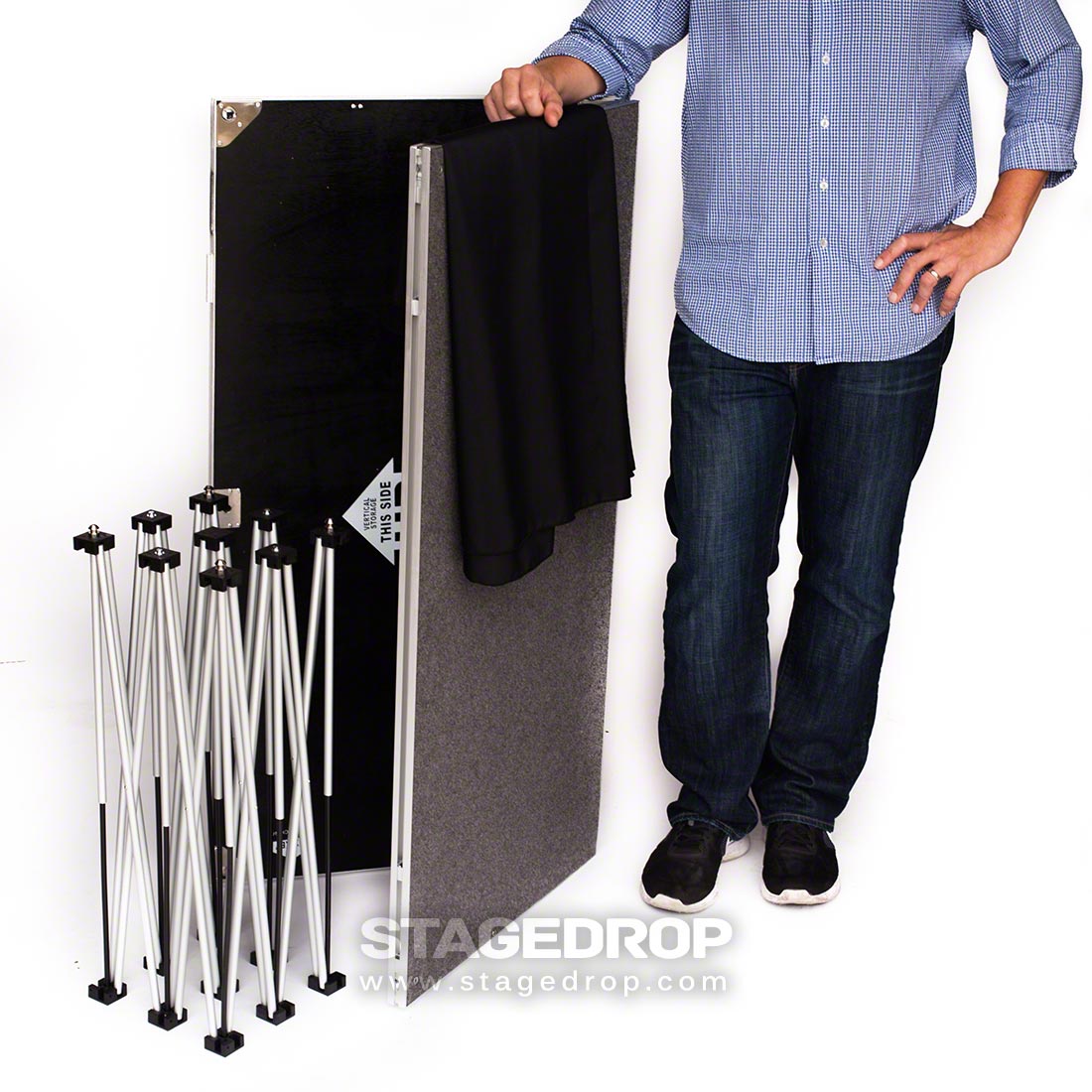 StageDrop 4'x4' Lightweight Folding Portable Stage Package - SD44C