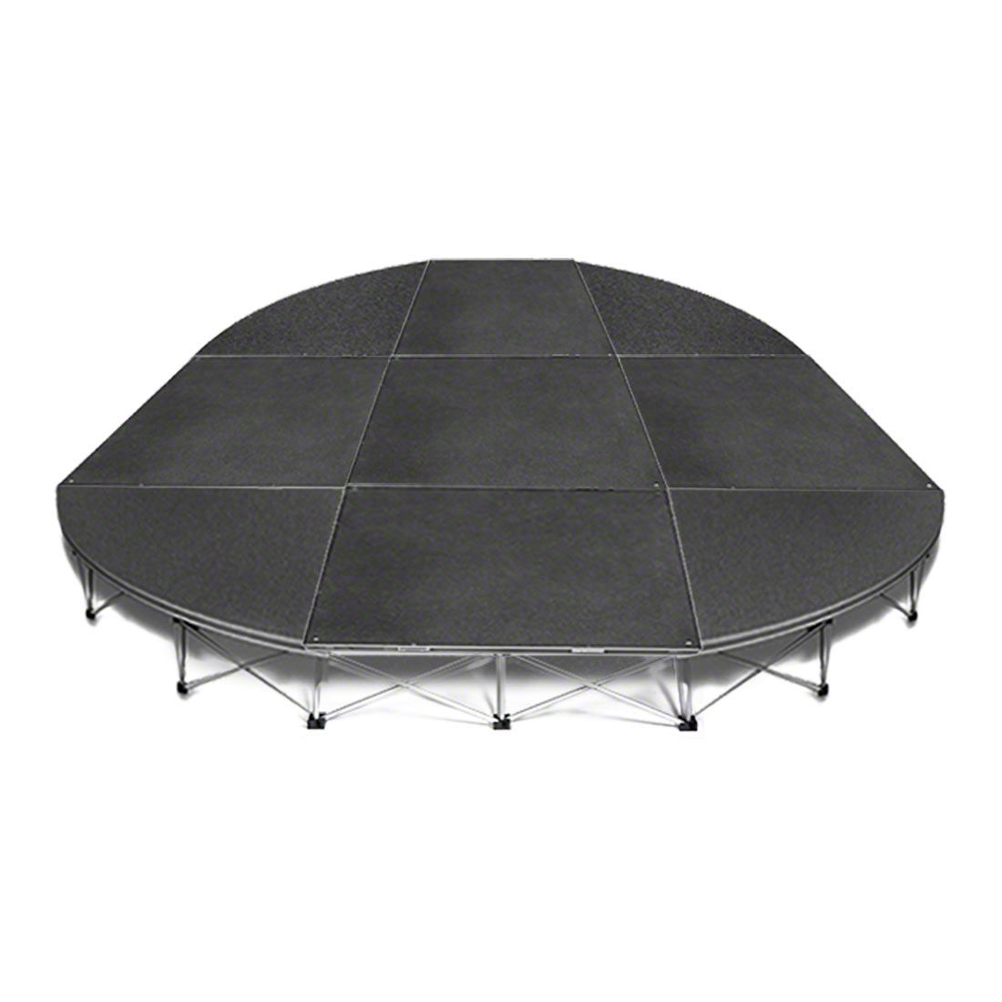 IntelliStage Lightweight 12' Rounded Corner Portable Stage System (4' Units) SDR12