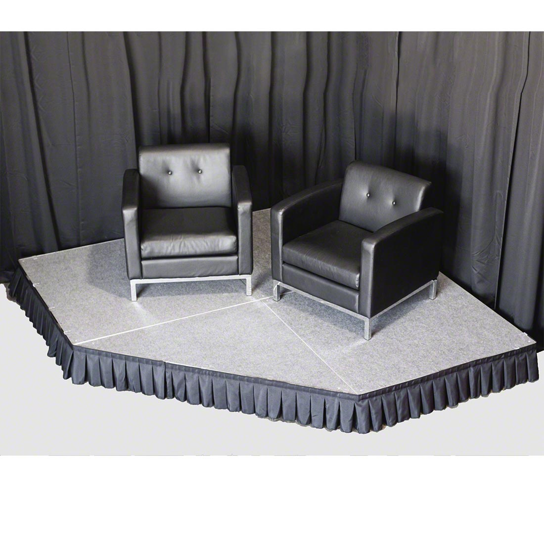 IntelliStage Lightweight 4' 90-Degree Right Triangle Stage Platform - ISITPC4 / ISITPT4