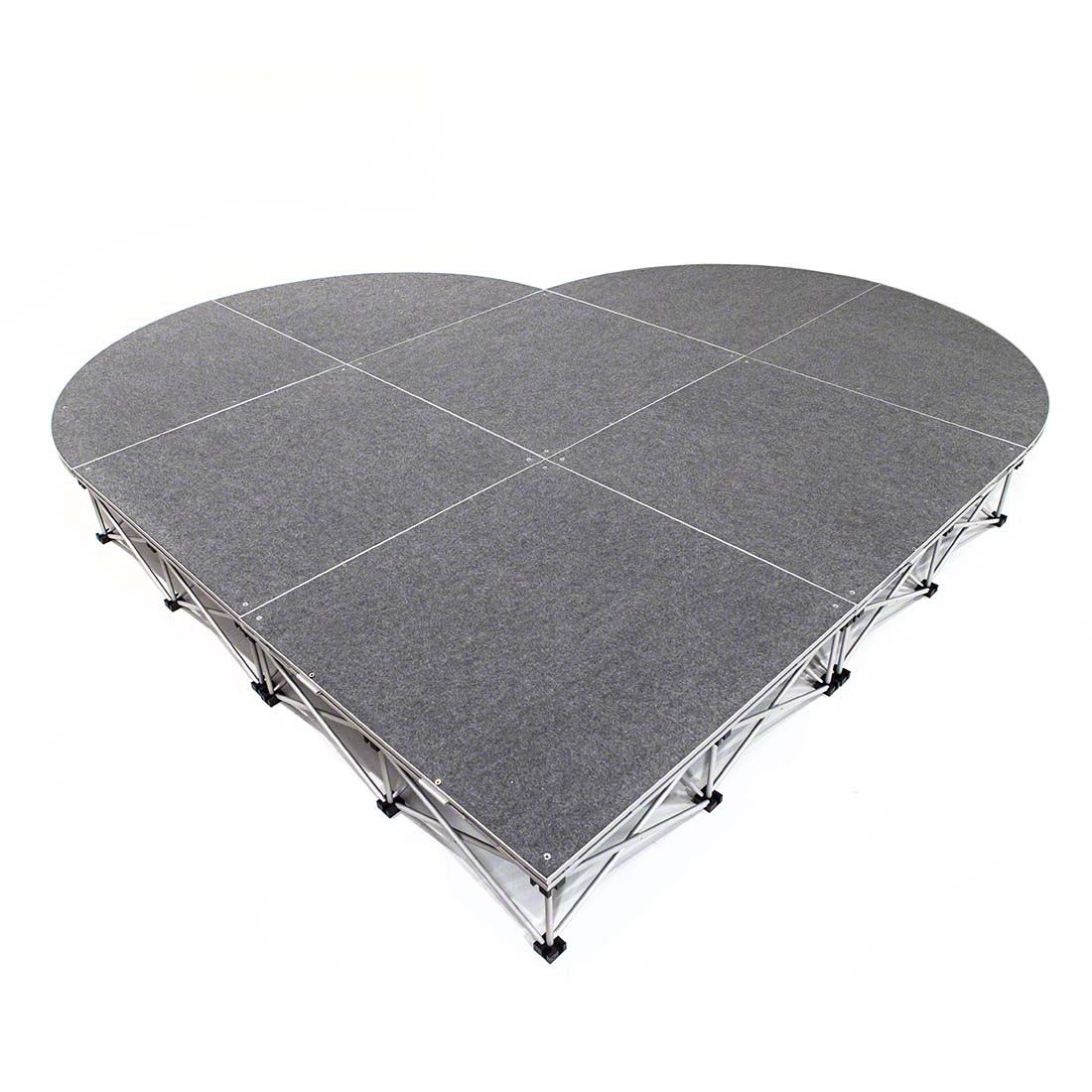 IntelliStage Lightweight 9' Heart-Shaped Portable Stage System, Carpet