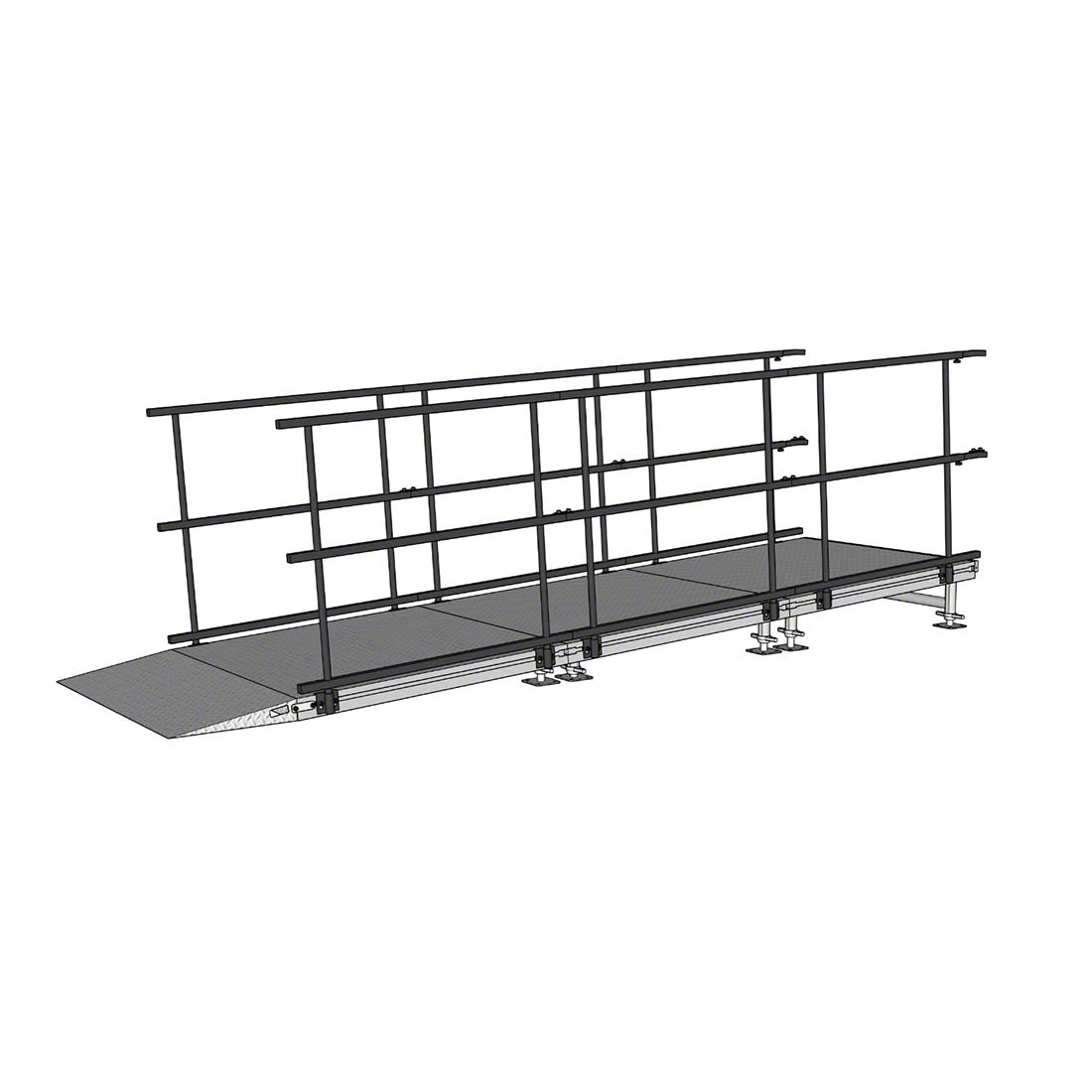 Universal Straight ADA Wheelchair Ramp for 12" High Stages