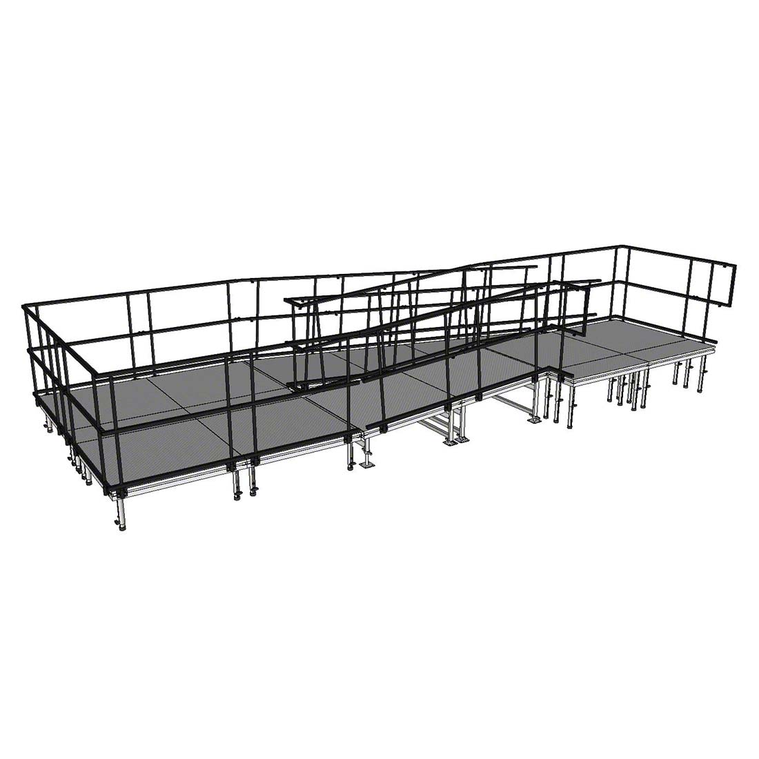 Universal Switchback ADA Wheelchair Ramp with Landing for 24
