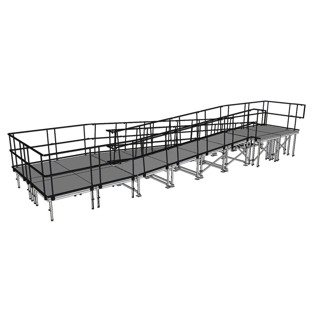 Universal Switchback ADA Wheelchair Ramp with Landing for 40