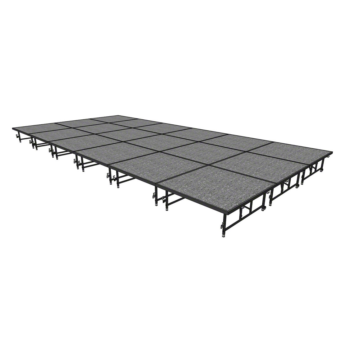 Midwest Folding TransFold 12'x24' Dual-Height Portable Stage Kit, 16"-24" High (4'x4' Units)