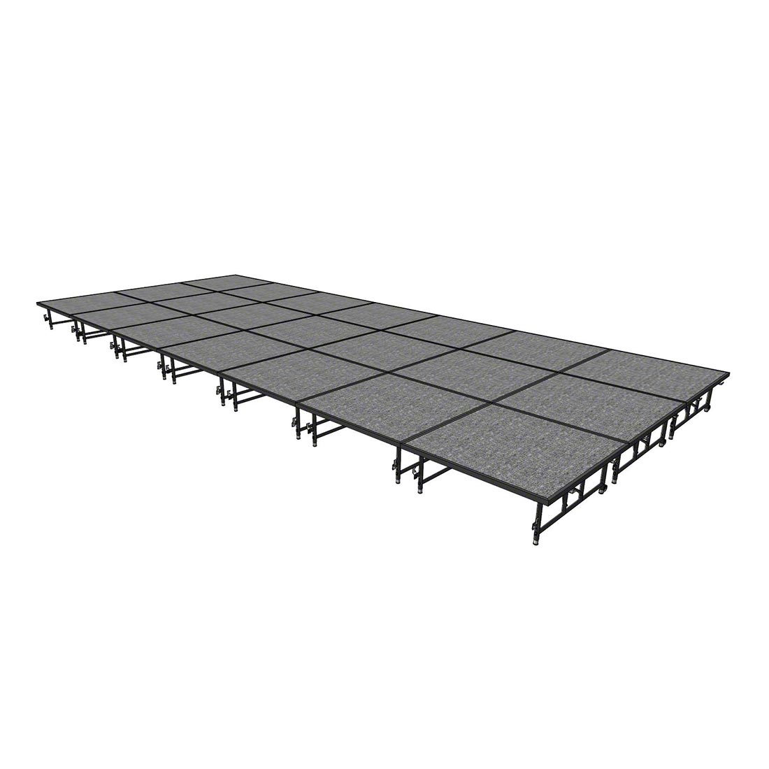 Midwest Folding TransFold 12'x28' Dual-Height Portable Stage Kit, 16"-24" High (4'x4' Units)