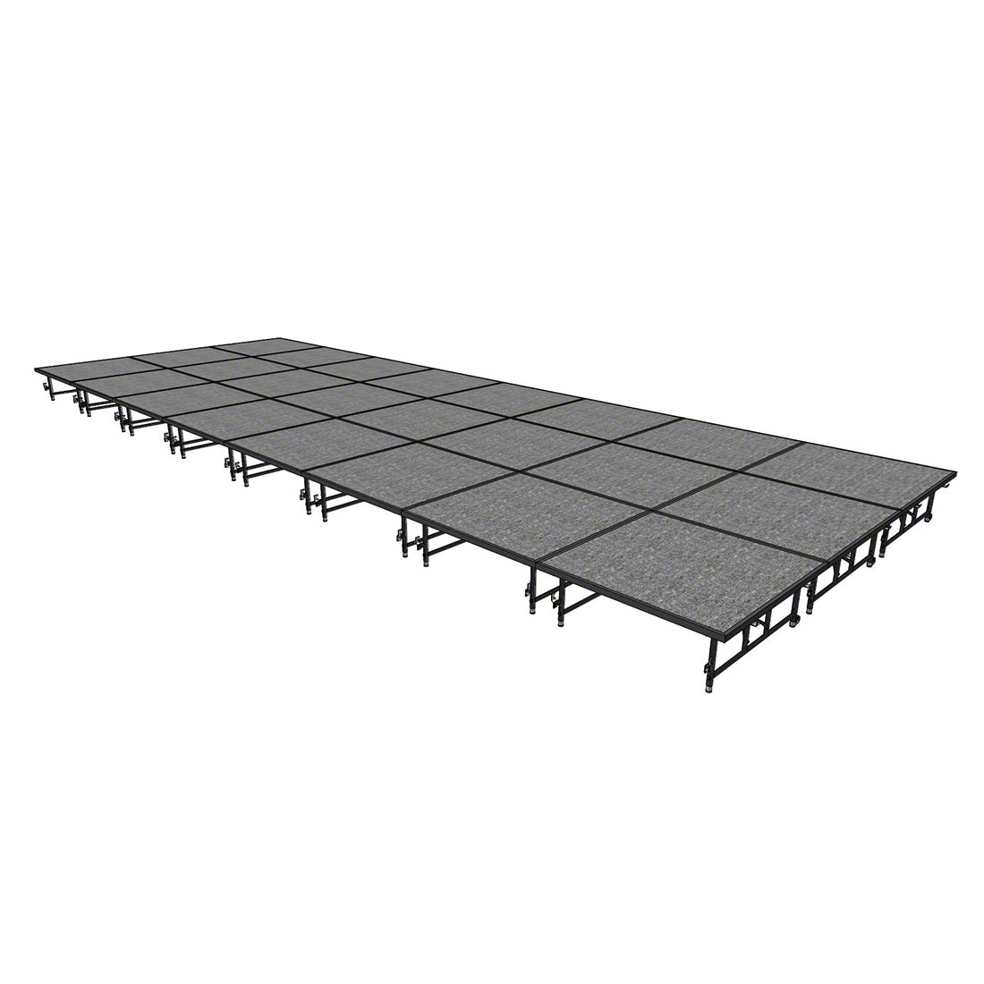 Midwest Folding TransFold 12'x32' Dual-Height Portable Stage Kit, 16"-24" High (4'x4' Units)