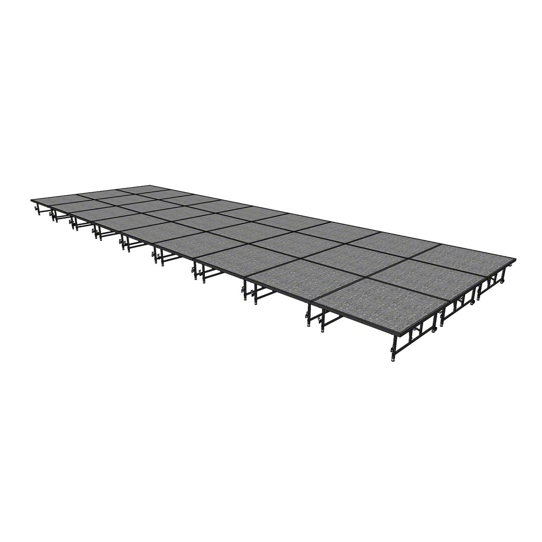 Midwest Folding TransFold 12'x36' Dual-Height Portable Stage Kit, 16"-24" High (4'x4' Units)