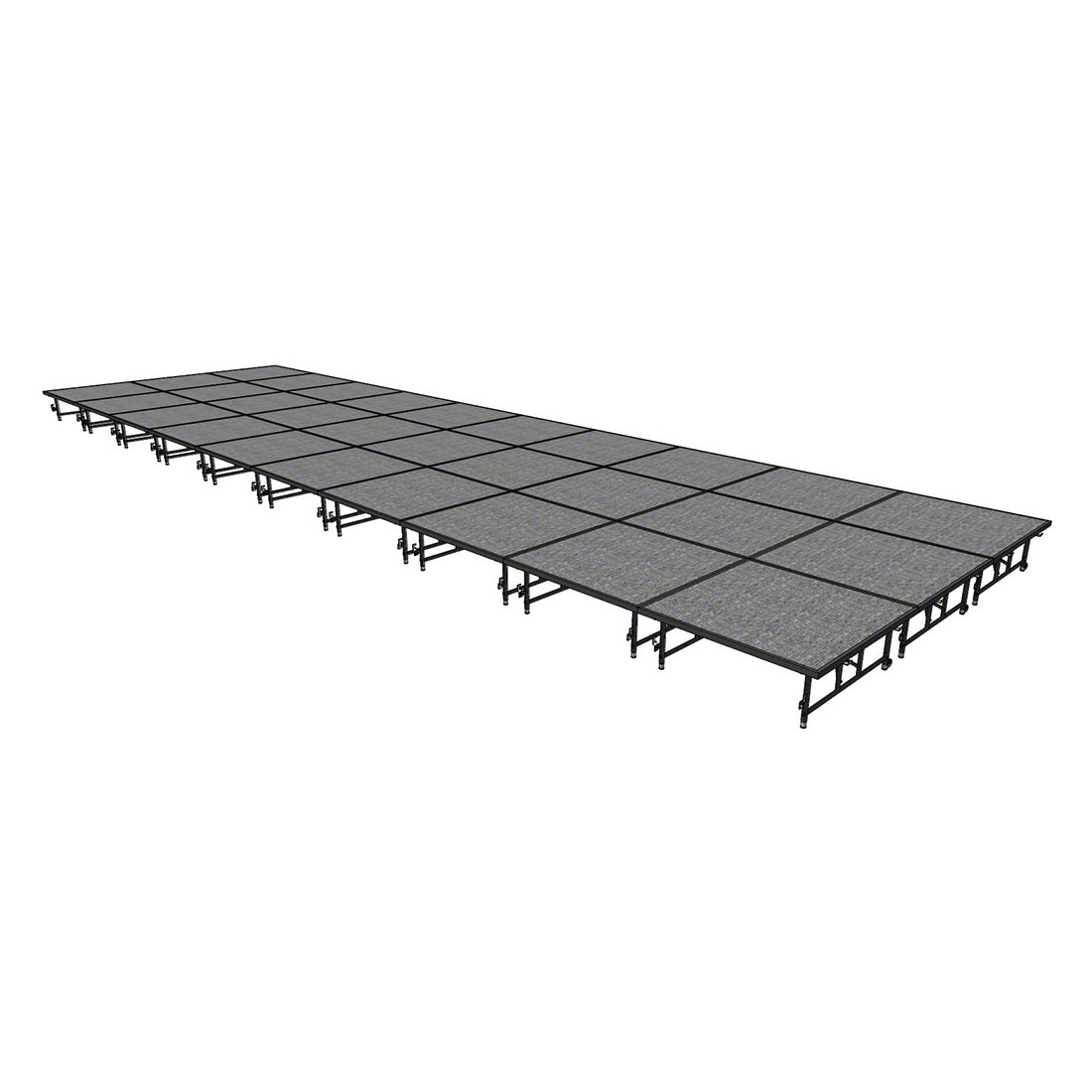 Midwest Folding TransFold 12'x40' Dual-Height Portable Stage Kit, 16"-24" High (4'x4' Units)