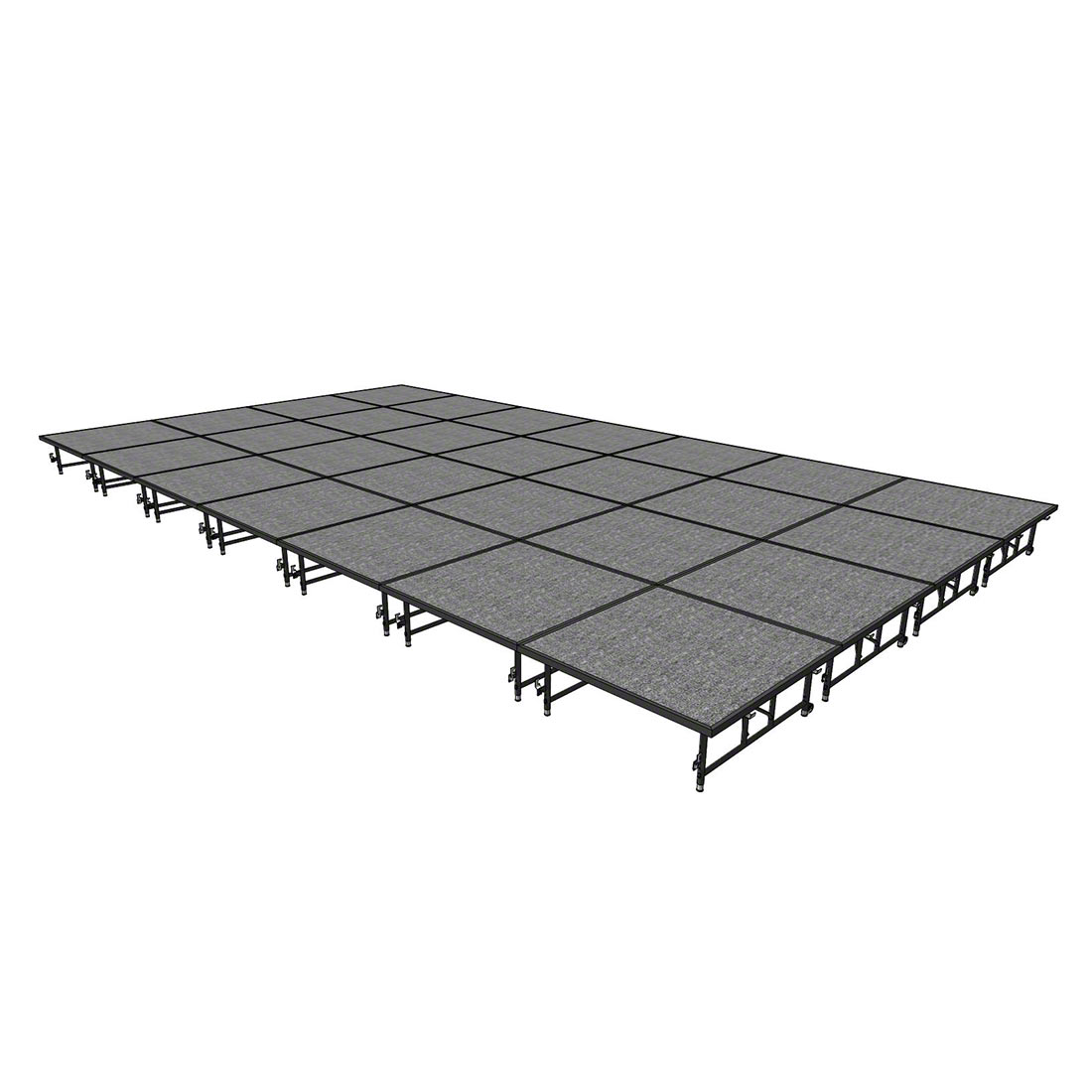Midwest Folding TransFold 16'x28' Dual-Height Portable Stage Kit, 16"-24" High (4'x4' Units)
