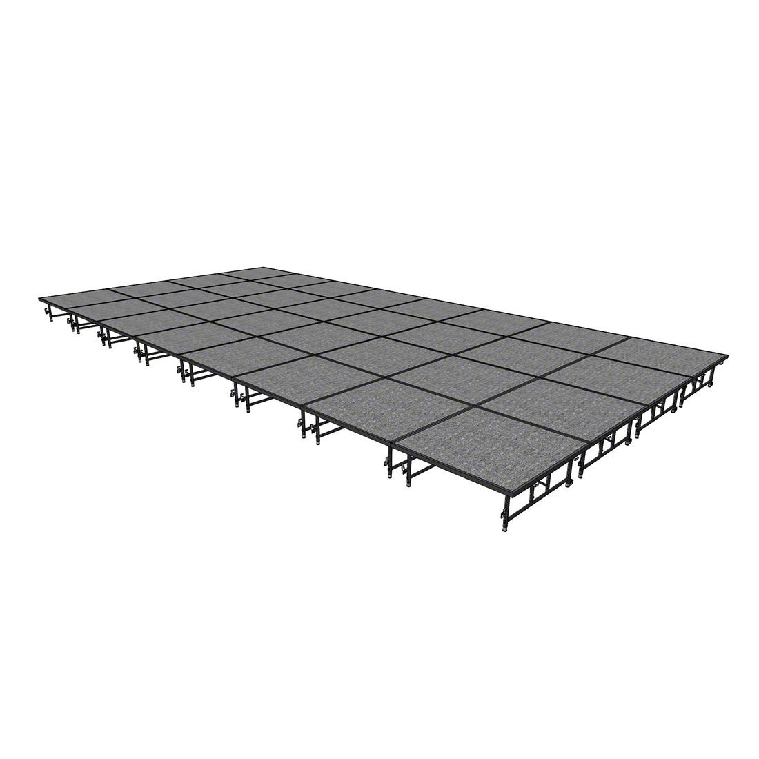 Midwest Folding TransFold 16'x32' Dual-Height Portable Stage Kit, 16"-24" High (4'x4' Units)