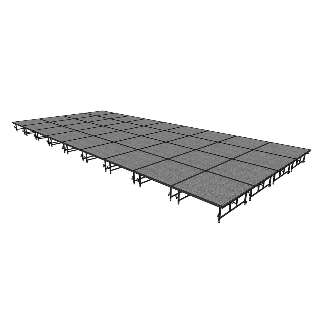 Midwest Folding TransFold 16'x36' Dual-Height Portable Stage Kit, 16"-24" High (4'x4' Units)