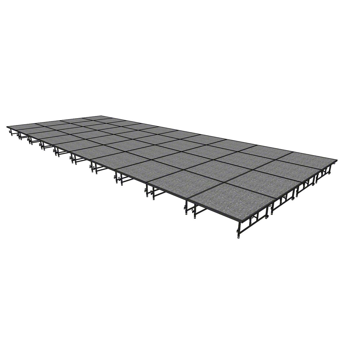 Midwest Folding TransFold 16'x40' Dual-Height Portable Stage Kit, 16"-24" High (4'x4' Units)