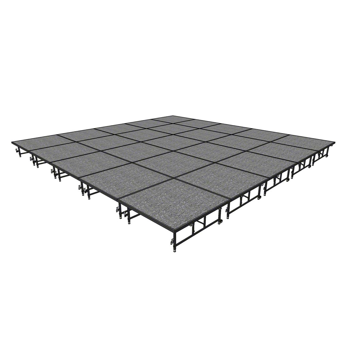 Midwest Folding TransFold 20'x20' Dual-Height Portable Stage Kit, 16"-24" High (4'x4' Units)