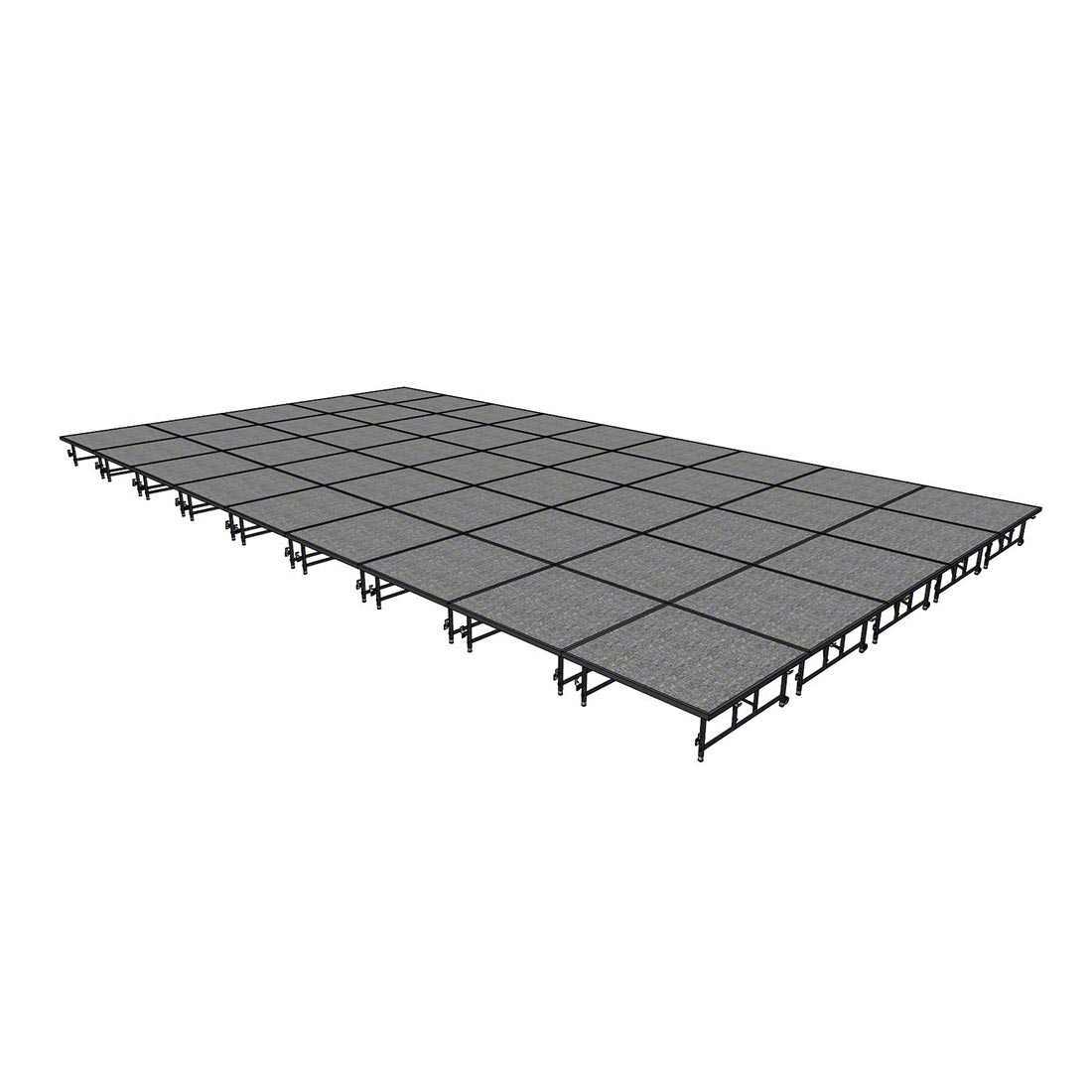 Midwest Folding TransFold 20'x36' Dual-Height Portable Stage Kit, 16"-24" High (4'x4' Units)