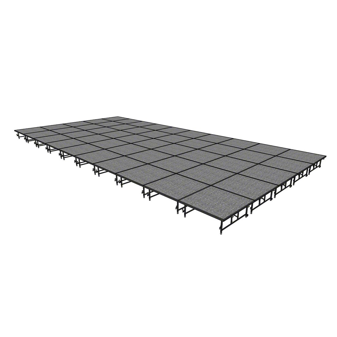 Midwest Folding TransFold 20'x40' Dual-Height Portable Stage Kit, 16"-24" High (4'x4' Units)