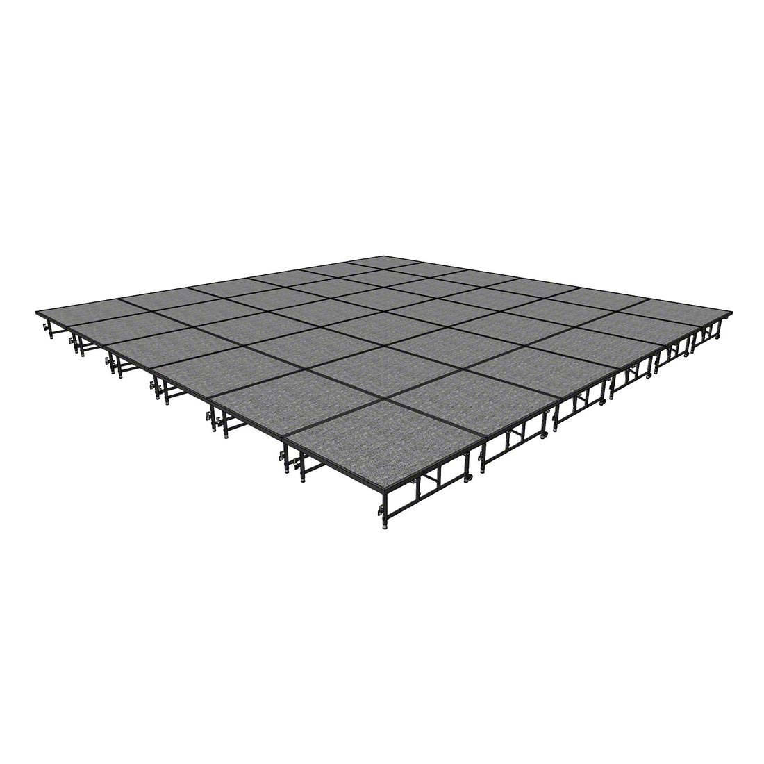 Midwest Folding TransFold 24'x24' Dual-Height Portable Stage Kit, 16"-24" High (4'x4' Units) 