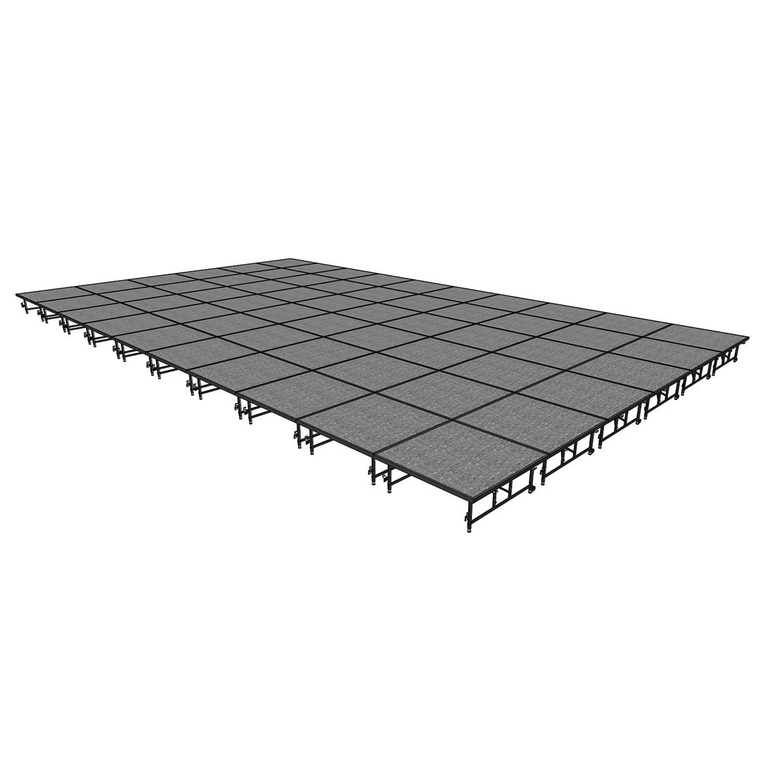 Midwest Folding TransFold 24'x40' Dual-Height Portable Stage Kit, 16"-24" High (4'x4' Units)