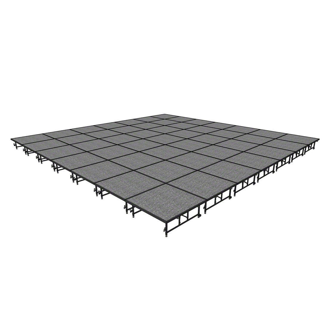 Midwest Folding TransFold 28'x28' Dual-Height Portable Stage Kit, 16"-24" High (4'x4' Units) 