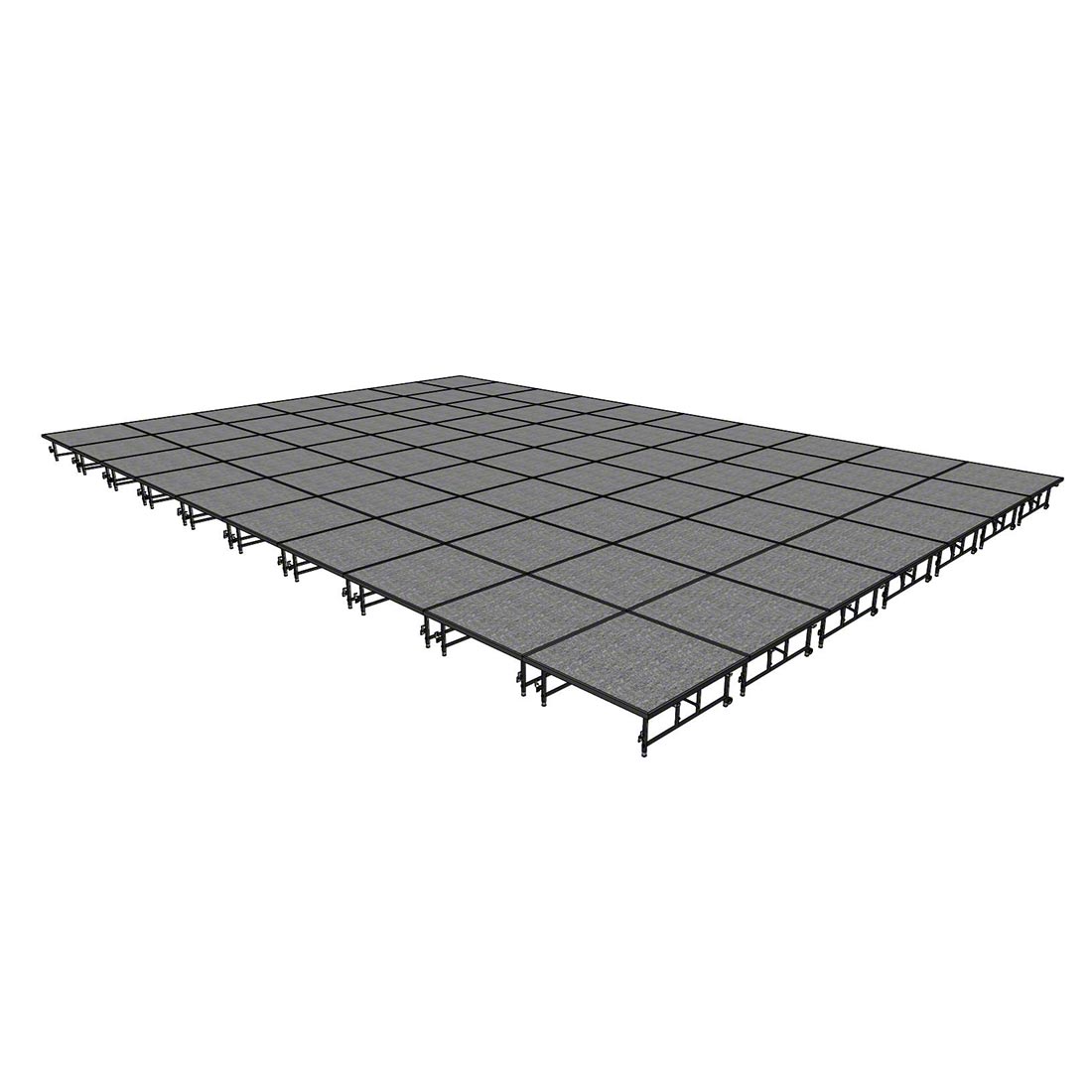Midwest Folding TransFold 28'x40' Dual-Height Portable Stage Kit, 16"-24" High (4'x4' Units)