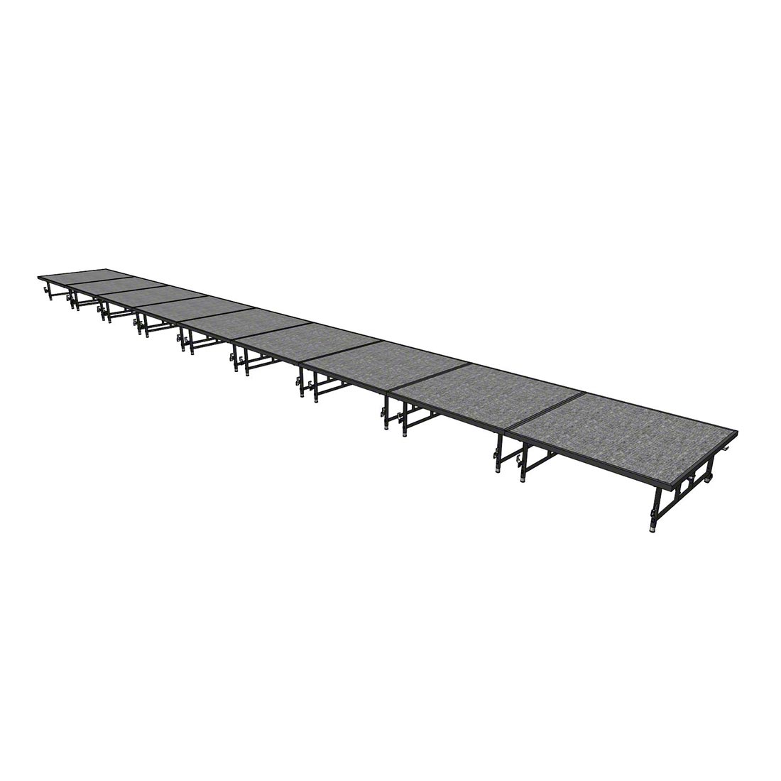 Midwest Folding TransFold 4'x36' Dual-Height Portable Stage Kit, 16"-24" High (4'x4' Units)