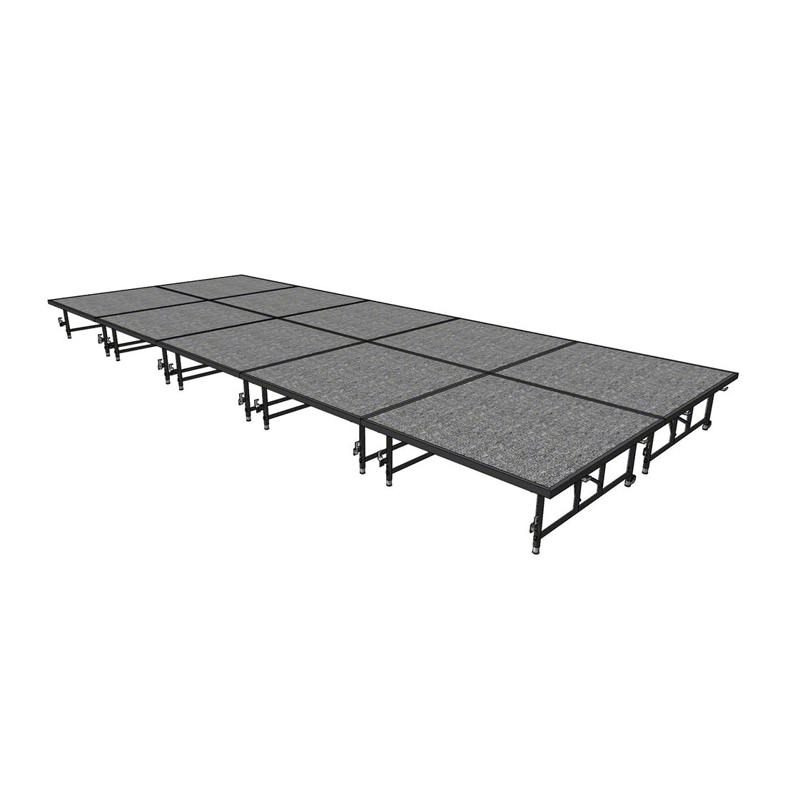 Midwest Folding TransFold 8'x20' Dual-Height Portable Stage Kit, 16"-24" High (4'x4' Units)