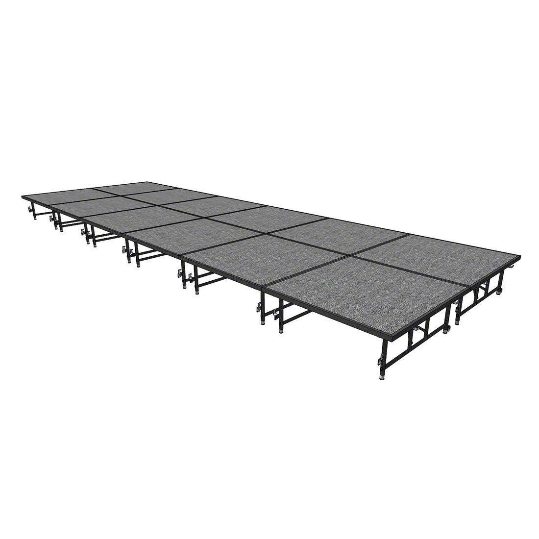 Midwest Folding TransFold 8'x24' Dual-Height Portable Stage Kit, 16"-24" High (4'x4' Units)